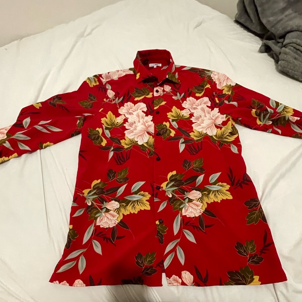 Floral print button up